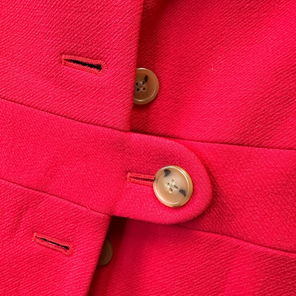 J Crew Wool Lady Day Coat Red Size 2 Button Up Lined With Pockets - Picture 4 of 16